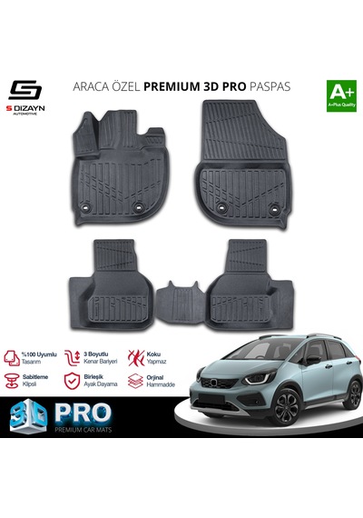 Honda Jazz 3d Pro Havuzlu Paspas 2020 Üzeri A+ Kalite