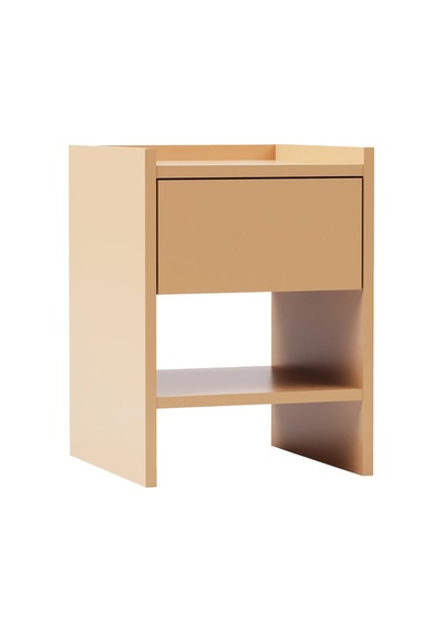 Almo Tek Çekmeceli Komodin Botanik Yeşil Golden Beige