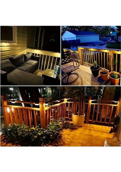 Sanec 4 Adet Solar Güneş Enerjili Şarj Edilen Köşebent Merdiven Veranda Bahçe Led Lamba Diğer