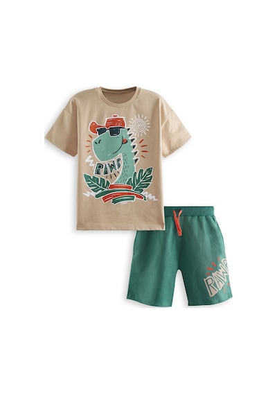 Summer Dino Erkek Çocuk T-shirt Şort Takım