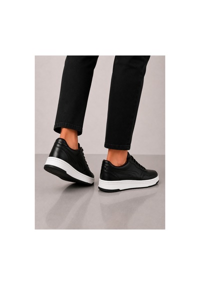 Yalçın Erkek Siyah Sneaker Kalın Taban Ortopedik Günlük Spor Ayakkabı Siyah - 880302228 Siyah