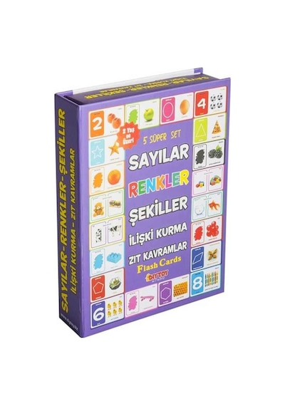 Diytoy 5'li Süper Set Sayılar, Renkler, Şekiller, İlişki Kurma, Zıt Kavramlar - Kolektif
