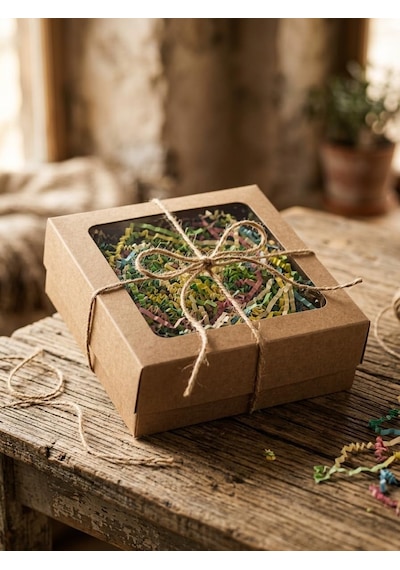 Pencereli Kraft Kutu, 10 Adet, 15x15x6 Cm Hediye Ve Kurabiye Kutusu, Karton Kargo Paketleme Kutusu Diğer