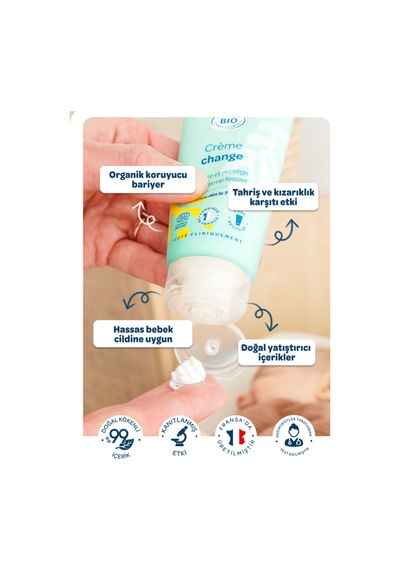 %99 Doğal İçerikli Organik Bebek Pişik Önleyici Koruyucu Nemlendirici Bakım Kremi 100ml