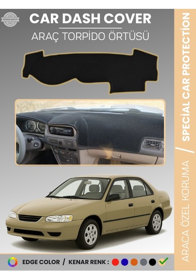 Toyota Corolla E110 1998-2002 Torpido Örtüsü Ön Göğüs Koruma Araca Özel Çatlamayı Önler Kaymaz - 318 Stiloto