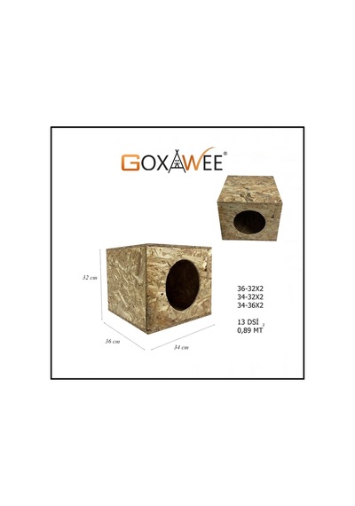 Goxawee Kedi Evi Dış Ortam Uygun Ahşap Kedi Evi Osb 36x34x32 Cm