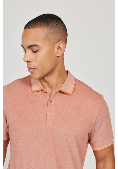 Ac&Co / Altınyıldız Classics 4A4820200047Ktes Düğmeli Polo Yaka Cepsiz Slim Fit Erkek Tişört Kiremit - Bej