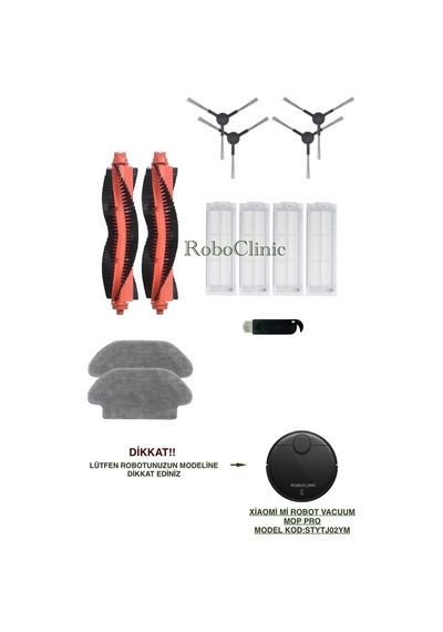 Xiaomi Mi Robot Vacuum Mop Pro Robot Süpürge Uyumlu Fırça, Hepa Filtre, Mop Seti-13 Parça