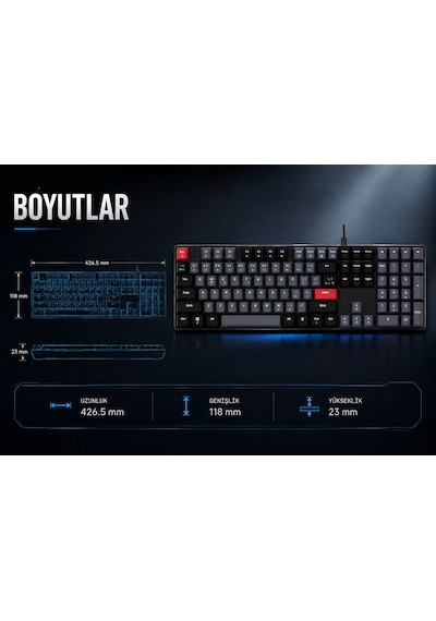 Mk1175 Raınbow Antı-ghostıng Kablolu Mekanik Klavye Model Kodu: Mk1175-sıyah