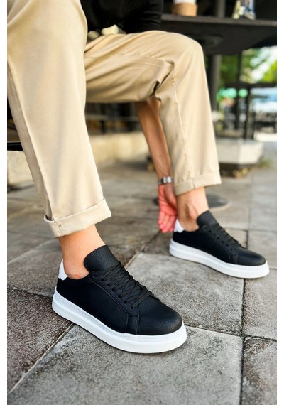 Chekich Ch979 - Santoni Gbt Spor Erkek Ayakkabı Sıyah/beyaz Siyah-beyaz