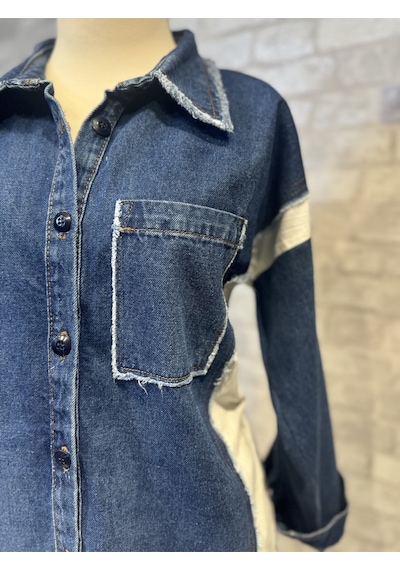 Denim Mix Gömlek/ceket Mavi