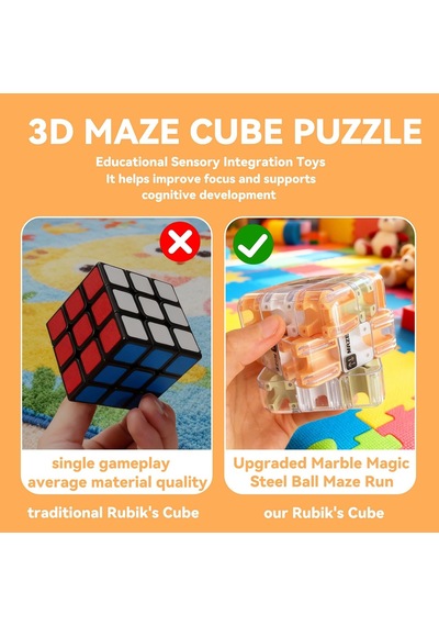 Büyük Labirent 3d Bulmaca Labirent Küp - Sürükleyici Zeka Oyunu - 3d Labirent Topu, Rubik Yarış Oyunu, Mekansal Tanıma Geliştirme, Giderme