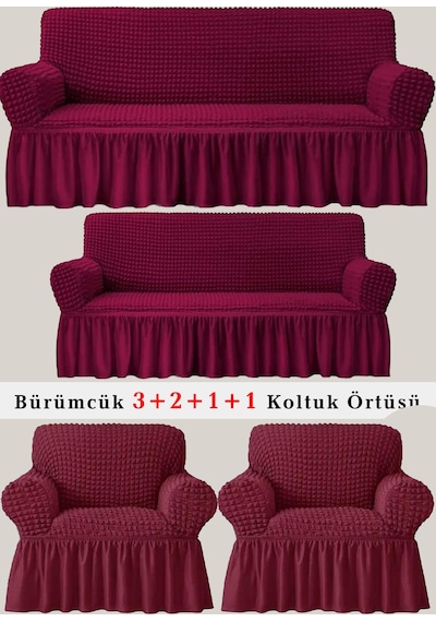 Upmall Bürümcük Koltuk , Çekyat Örtüsü, Kılıfı 3211 Kırmızı Kırmızı
