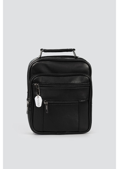 Westbag Erkek Siyah Çelik Kasalı Hakiki Deri El Ve Omuz Çantası Ayarlanabilir Askılı Büyük Boy