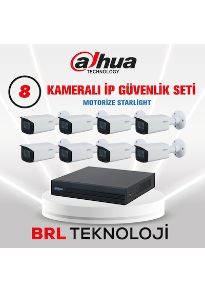 Dahua 8 Kameralı 4 MP Motorize Ip Güvenlik Kamera Seti