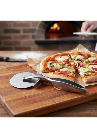 Ayrex Deconox Paslanmaz Çelik Pizza Dilimleyici Ve Kesici - Ergonomik Saplı Profesyonel Hamur Kesme Bıçağı - Parma Diğer
