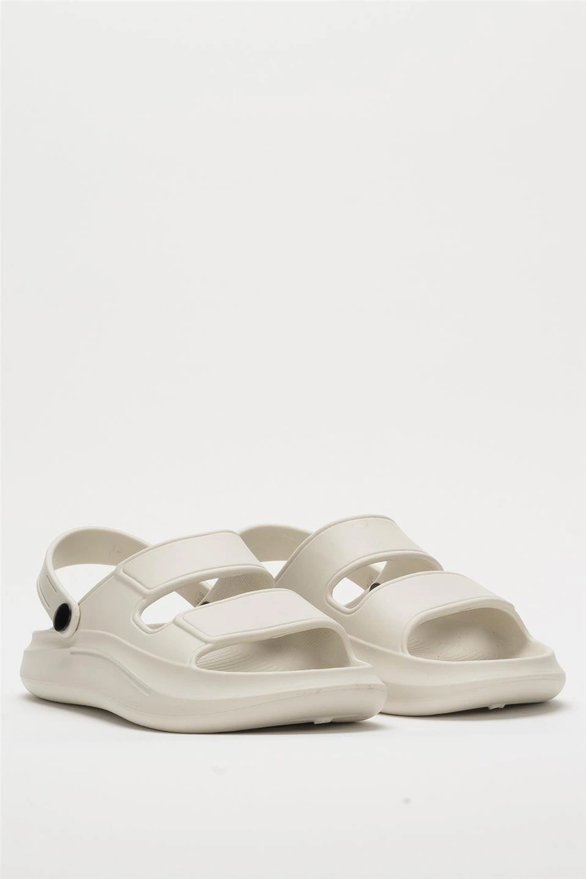 Liger Unisex Ortopedik Deniz Havuz Terliği Sandalet Krem Krem