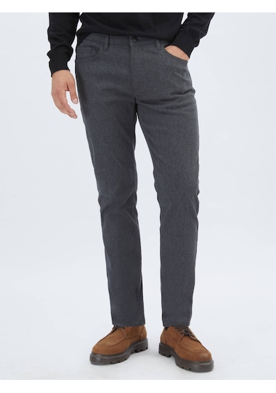 Antrasit Dokuma Slim Fit Casual Pamuk Karışımlı Pantolon Antrasit