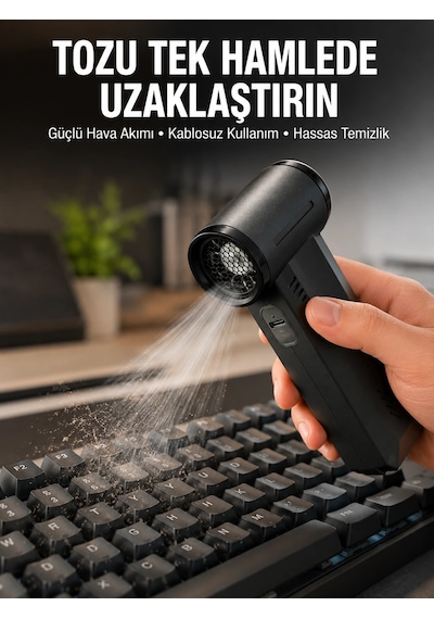 Yüksek Hızlı Kablosuz El Tipi Hava Üfleme Temizlik Cihazı Yeni Nesil