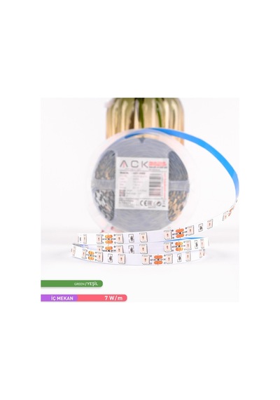 ACK Şerit LED 60 Led'li Yeşil Işık 7W 5 Metre AS01-00805