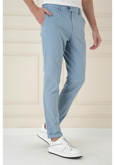 Efor Comfort Fit Beli Lastikli Esnek Casual Havacı Mavi Pantolon P 1173 Mavi