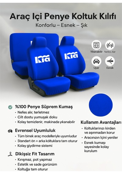 Kia Soul İle Uyumlu Oto Koltuk Kılıfı İle Aracinizi Yenileyin Konforu Ve Kaliteyi Yasayin Lacivert Lacivert