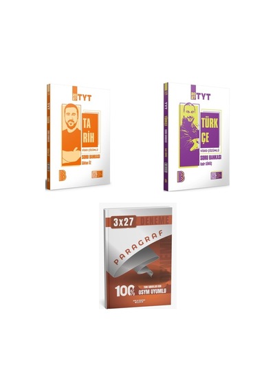 2027 2027 Benim Hocam Tyt Tarih Video Çözümlü + Türkçe Soru + Anla Kazan Paragraf Deneme 3'lü Set