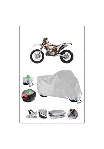 Ktm 300excsıxdays Arka Çanta Kilit Uyumlu Su Geçirmez Motosiklet Brandası-gri
