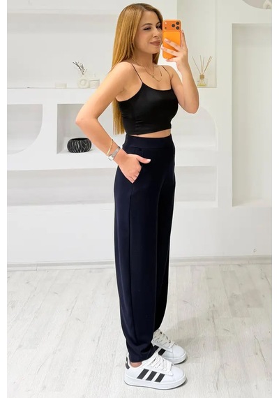 Fiolin Soft Touch Modal Kumaş Balon Pantolon Lacivert