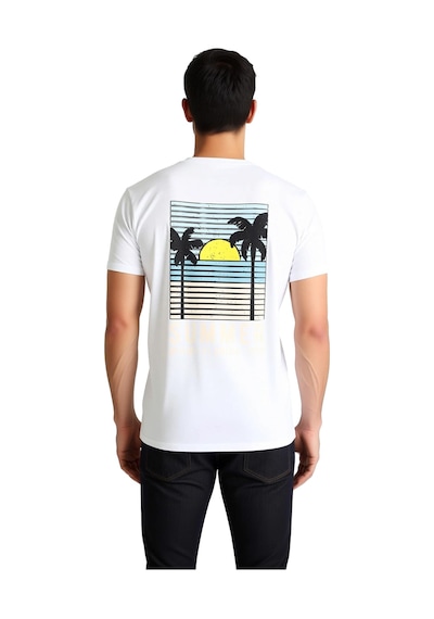 Paybuy Erkek Retro Nostalji Baskılı Tişört Miami Florida Temalı Günlük R Beyaz