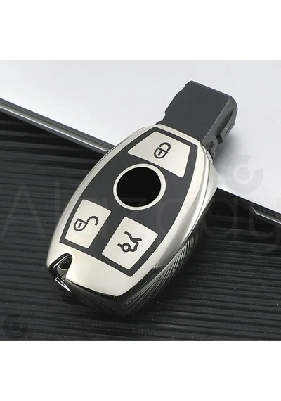 Mercedes A B C E S G Serisi Gl Gla Glc Cla Cls Amg Parlak Tpu Anahtar Kılıfı Gümüş