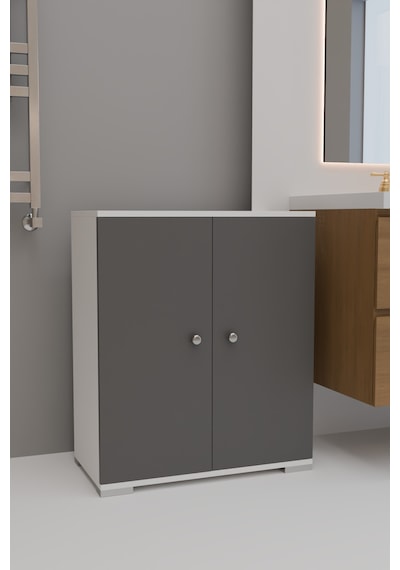 4 Bölmeli Banyo Dolabı Banyo Rafı Çok Amaçlı Dolap-antrasit Gri
