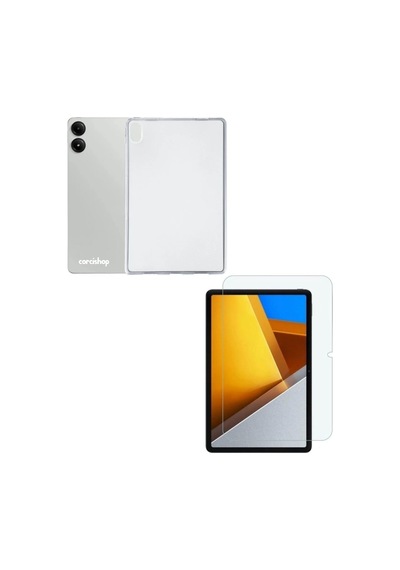 Poco Pad / Redmi Pad Pro 12.1 Kılıf Şeffaf Dayanıklı Silikon Kılıf + Ekran Koruyucu Set
