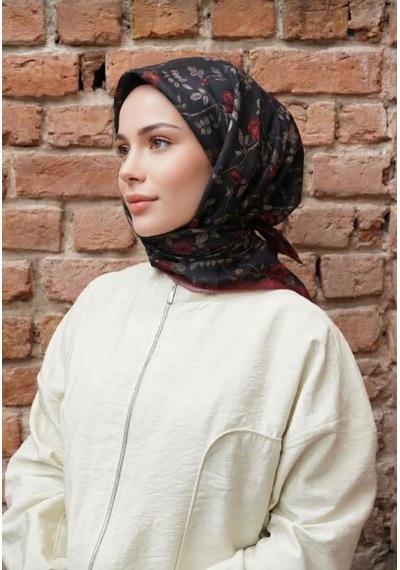 Efdal Şal Eşarp Efdal Zeytin Desen Vual Soft Eşarp mavi