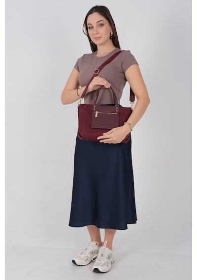 Silver Polo Sp1213 Kadın El Çantası Saten Bordo-bordo