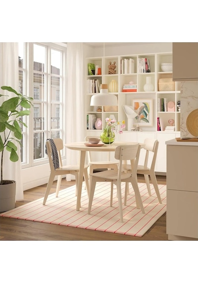 Ikea Beyaz Geniş Yemek Masası - Yuvarlak Mutfak Masası