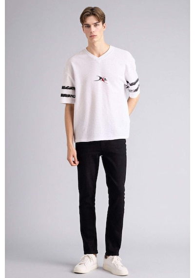 Defacto %100 Pamuk Loose Fit Tişört F8669ax26spwt34 Beyaz-wt34