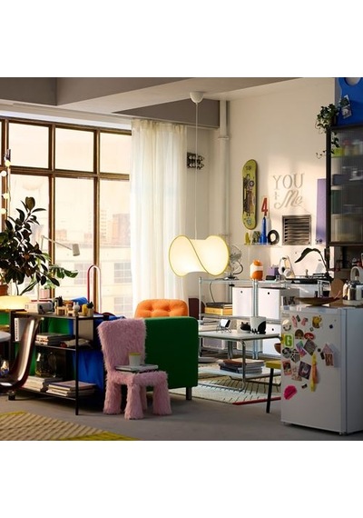 Ikea Grejsımojs Sarkıt Lamba Abajur Başlığı, Beyaz-sarı, 45 Cm
