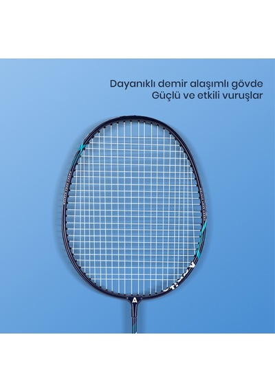 Agnıte F2108 Badminton Raket Seti 2 Raket + 3 Badminton Topu Mavi/kırmızı