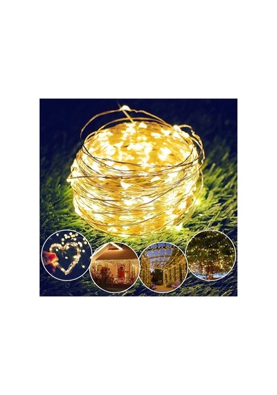 Peri Led 3 Metre Günışığı Ramazan Bayramı Yılbaşı Ağacı Işığı Sarı Işıklı Pilli Dekoratif Aydınlatma Diğer