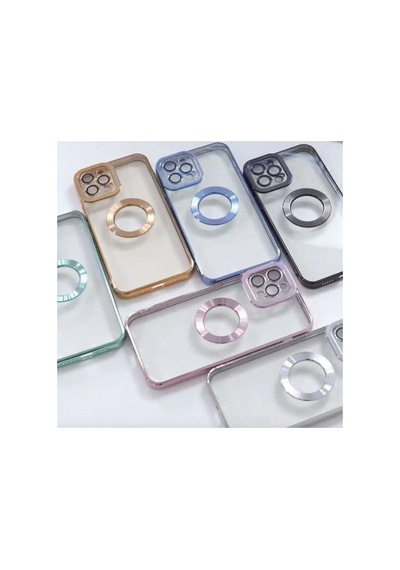 iPhone Uyumlu 11 Promax Logo Açık Kamera Lens Korumalı Arkası Şeffaf Yumuşak Silikon Kapak Telefon Kılıfı Rose