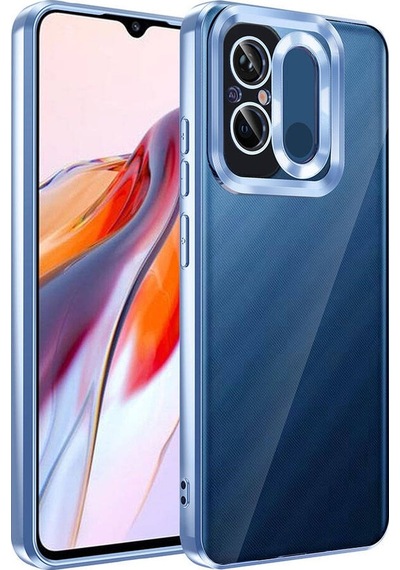 Noktaks - Xiaomi Uyumlu Xiaomi Redmi 12c - Kılıf Kamera Korumalı Tatlı Sert Omega Kapak - Sierra Mavi