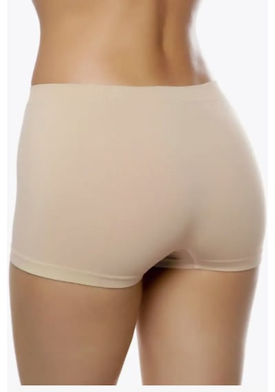 Miresa Basic Lazer Kesim Dikişsiz Kadın Boxer Külot 2'li Paket Siyahten