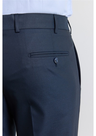 İmza Lacivert Yan Cep Açık Paça Bez Ayağı Comfort Fit Esnek Pantolon 1003255127 Koyu Lacivert
