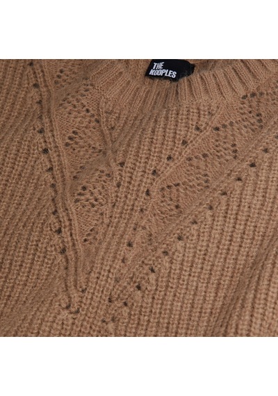 The Kooples Kadın Comfort Fıt Bisiklet Yaka Kahverengi Yün Karışımlı Kazak