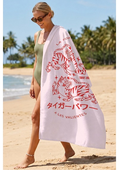 Kaplan Figürlü Retro Japon Esintili Plaj Havlusu-pembe Kırmızı Modern Hızlı Kuruyan Mikrofiber Havlu Gölgeli Kıyısı Kaplan Figürlü Retro Japon Esintili Plaj Havlusu-pembe Kırmızı Modern Hızlı Kuruyan Mikrofiber Havlu Gölgeli Kıyısı