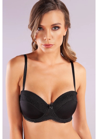 Melonika Golshan Gala Balconette Foam Cup Lace Bra, Siyah Konforlu Ve Şık Sütyen, Strapless Çok Renkli