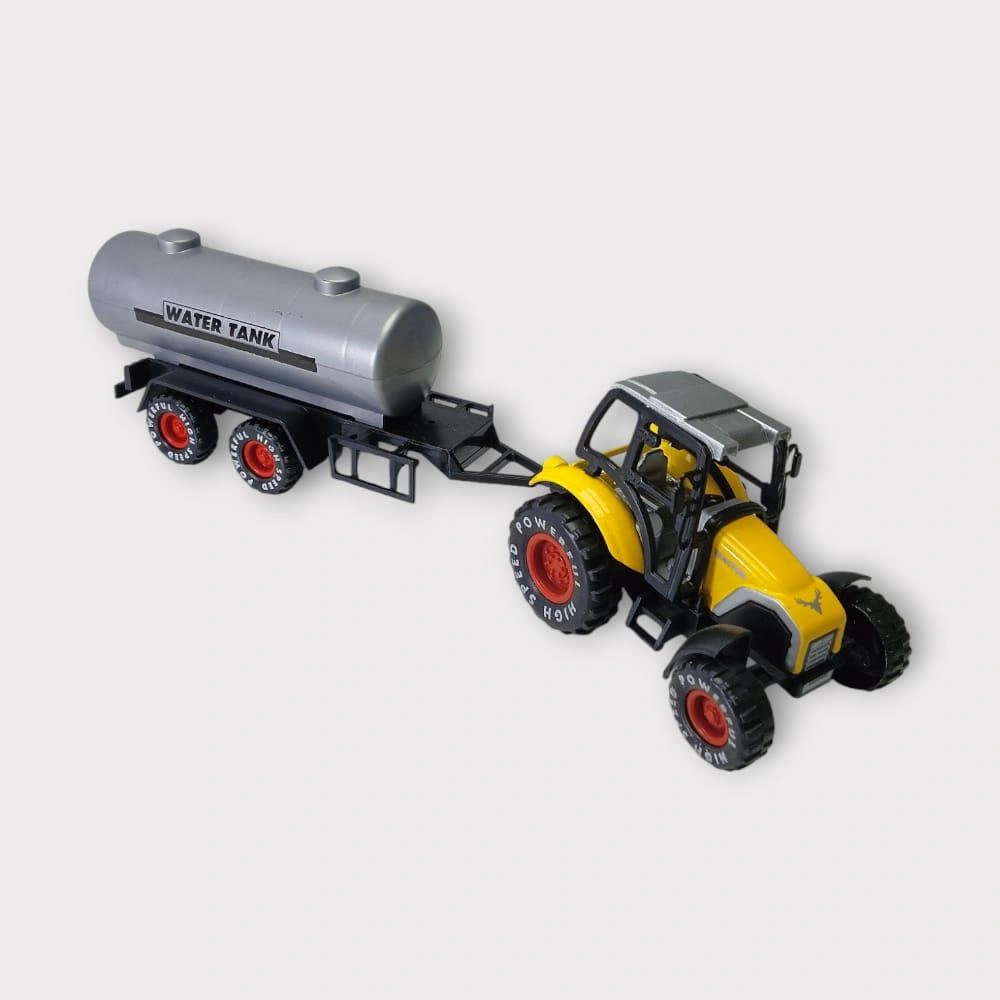 Çek Bırak Römorklu Traktör 25cm - Sarı Su Tanklı Sarı