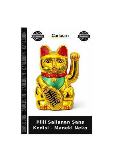 Pilli Sallanan Şans Kedisi - Maneki Neko Aksesuar Süs İlginç Hediye Salon Objesi