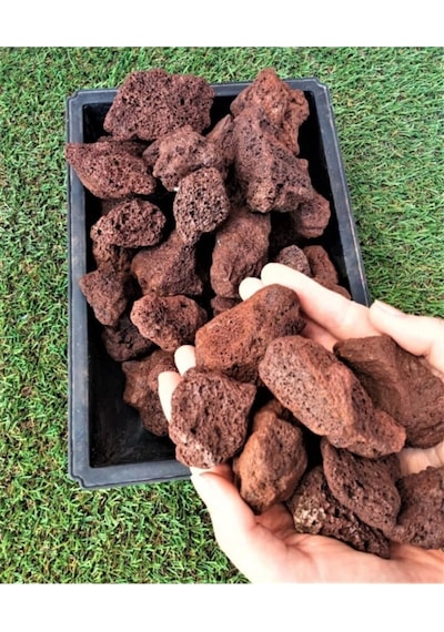 Ekodoğa Dekoratif Pomza Taşı 3 Kg 5-10 Cm İri Bahçe Dekor Kırmızı Tarım Pomzası Lav Cüruf Ponza Diğer